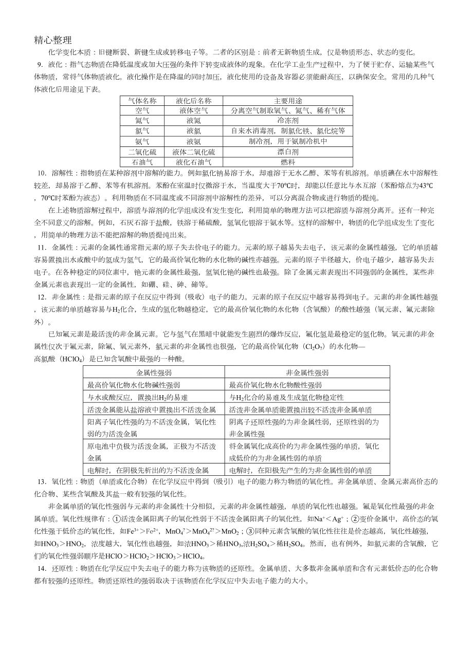 重点高中化学概念大全(DOC 9页).doc_第2页