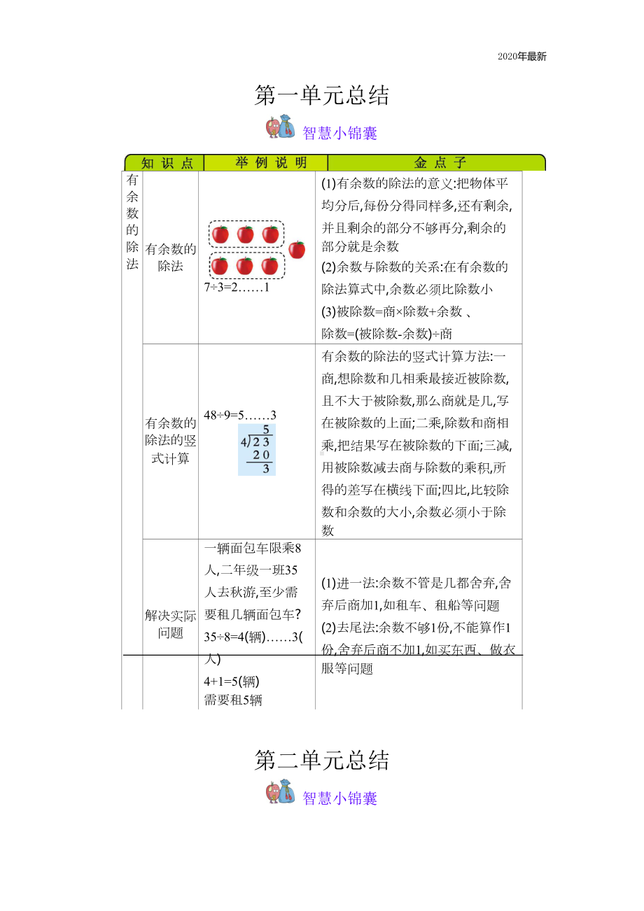 青岛版6年制数学二年级下册知识点归纳总结(DOC 7页).docx_第1页