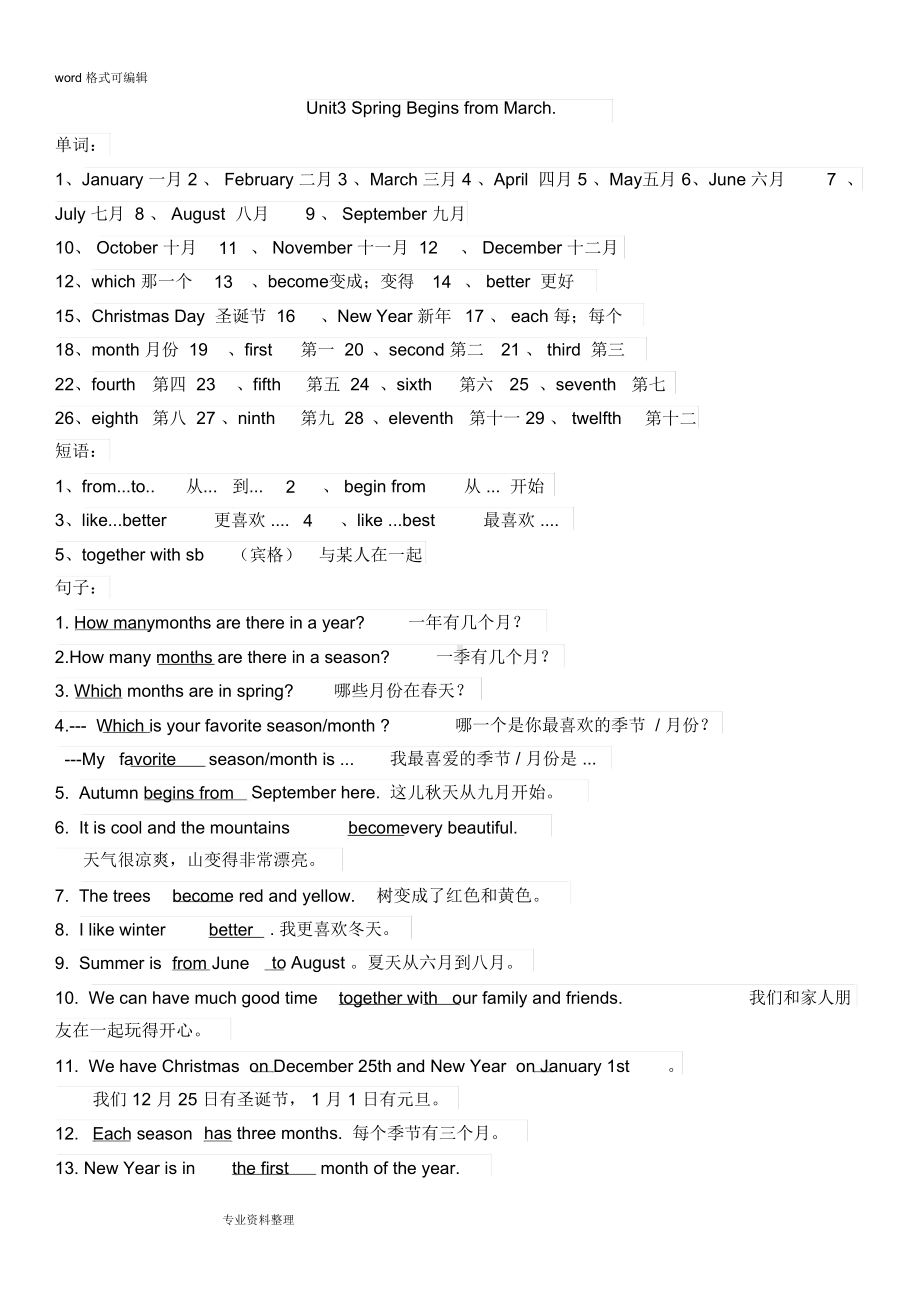 新版陕旅版五年级英语(下册)(全册)知识点整理(DOC 9页).docx_第3页