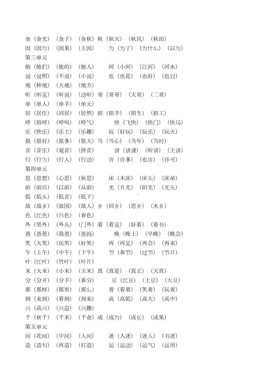 部编人教版一年级语文下册全册《专项复习》(DOC 19页).docx_第2页