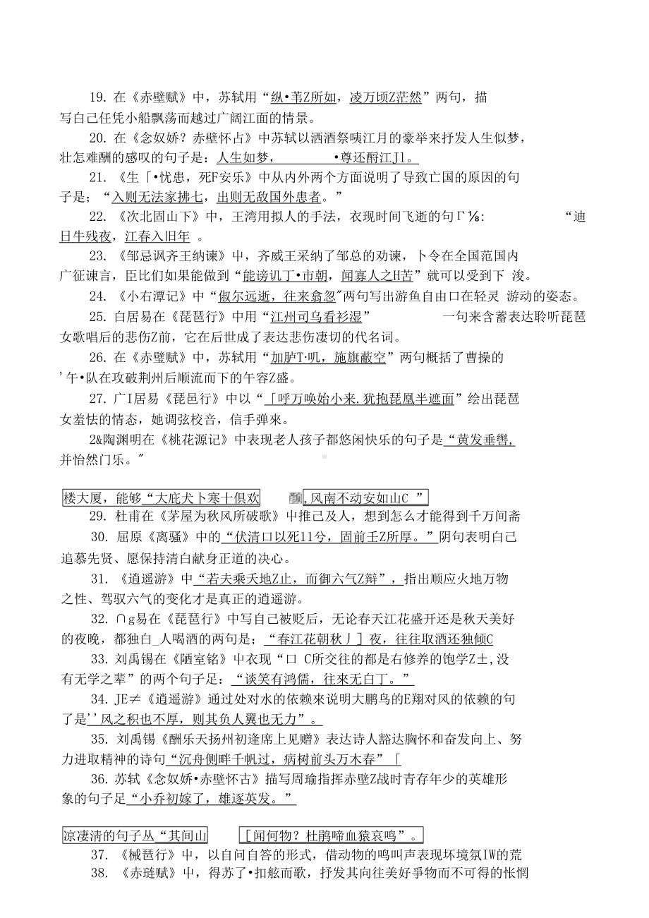 高考语文古诗文名句默写必考150句(DOC 11页).docx_第2页