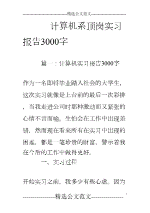 计算机系顶岗实习报告3000字(DOC 30页).doc