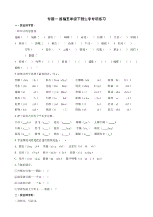 部编人教版五年级语文下册期末专项复习试题(DOC 94页).docx