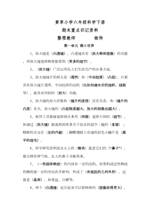 新教科版六年级科学复习资料(DOC 11页).doc