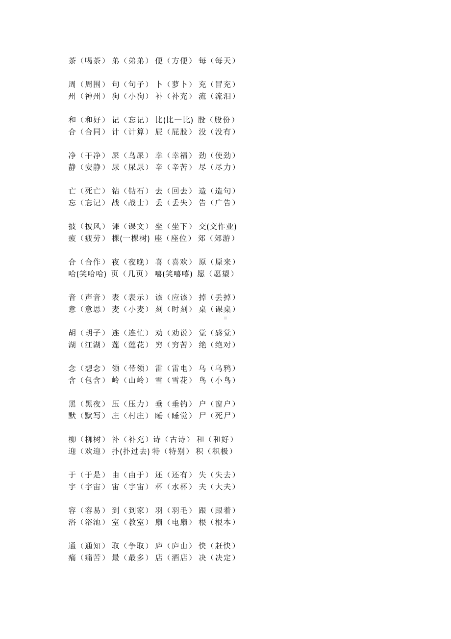 部编版小学二年级语文下册形近字组词积累及练习题(DOC 4页).doc_第2页