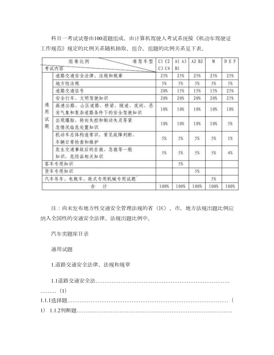 机动车驾驶员科目一考试题库(汽车类)(DOC 116页).doc_第3页