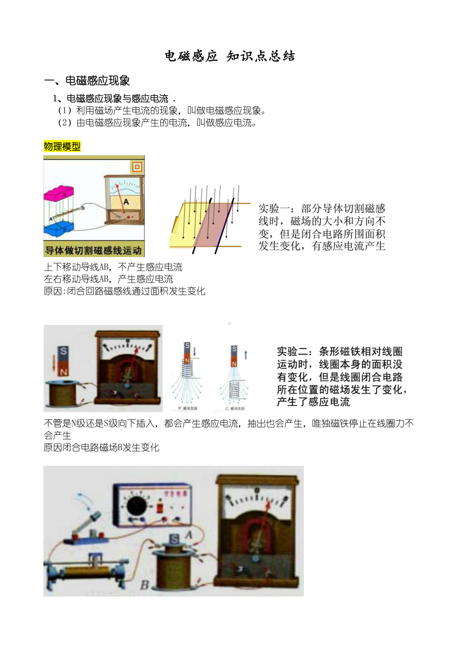 高中物理-电磁感应-知识点归纳(DOC 15页).doc_第1页