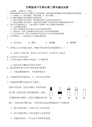 苏教版高中生物必修三期末测试题(DOC 7页).doc