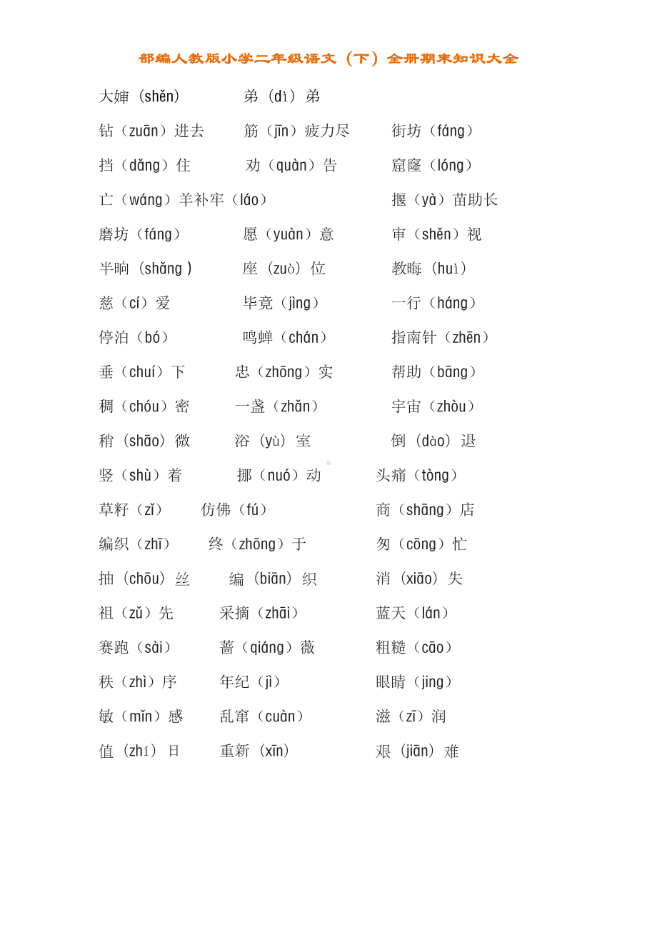 部编二年级下册期末复习资料大全(DOC 17页).doc_第2页