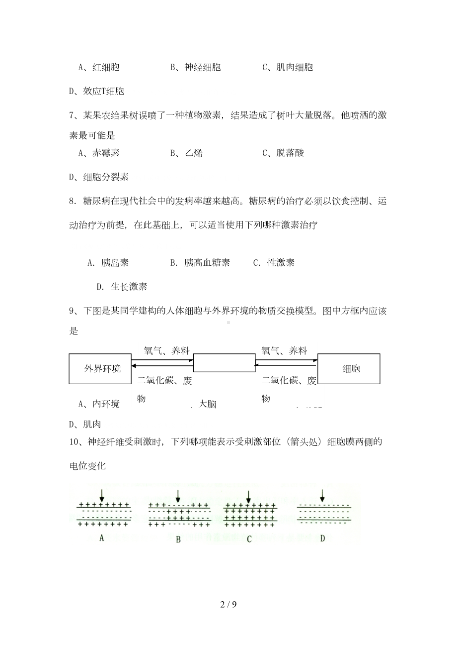 高二生物必修考试题(DOC 7页).doc_第2页