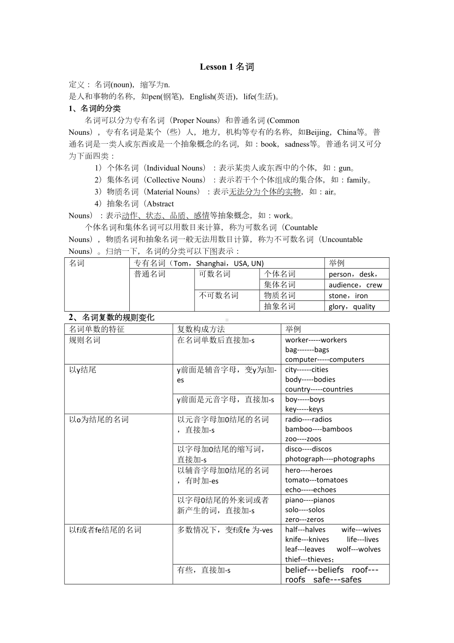 英语名词知识点讲解(DOC 4页).docx_第1页