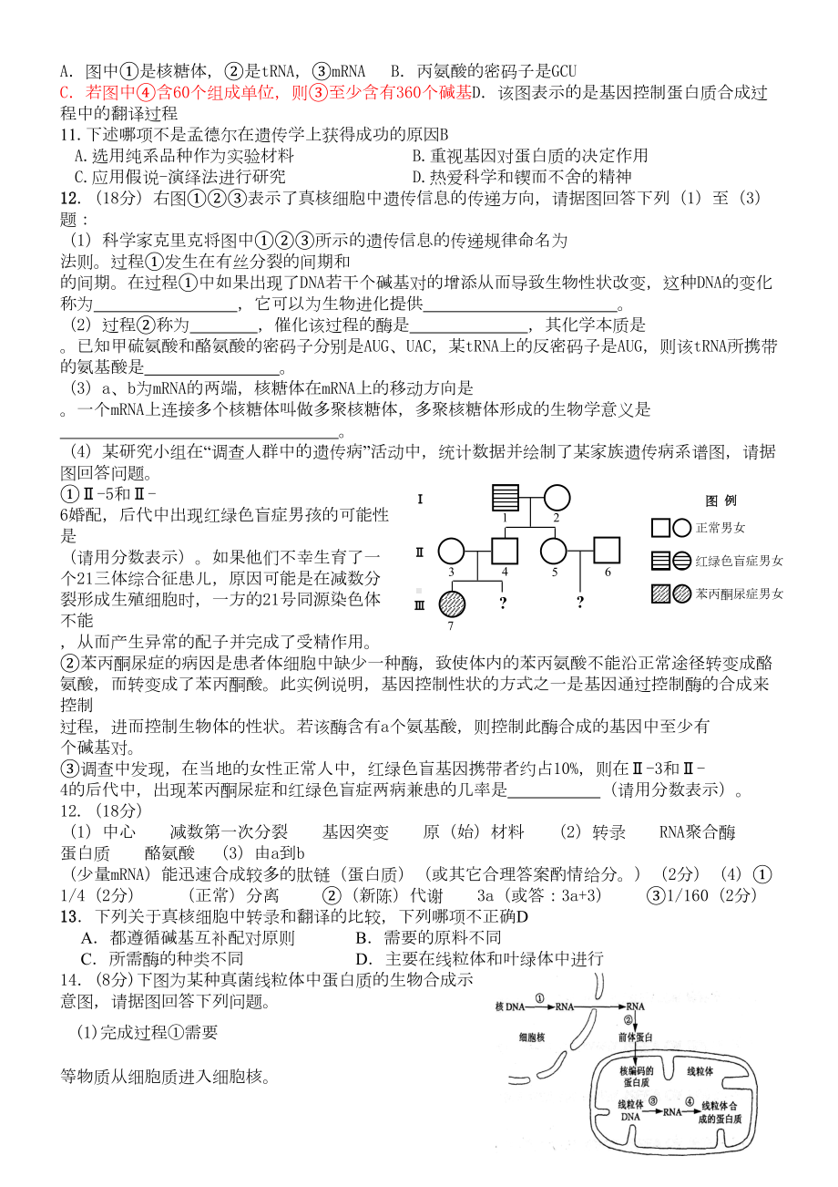 高考生物必修二试题精选(DOC 5页).doc_第2页