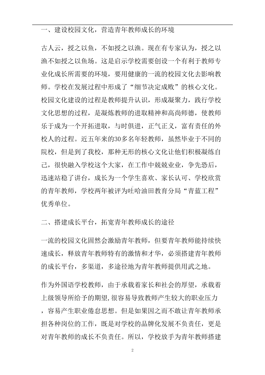 青年教师培养工作总结(DOC 8页).doc_第2页