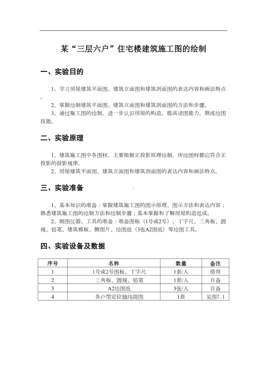 课程设计建筑制图实习作业(DOC 11页).doc_第1页