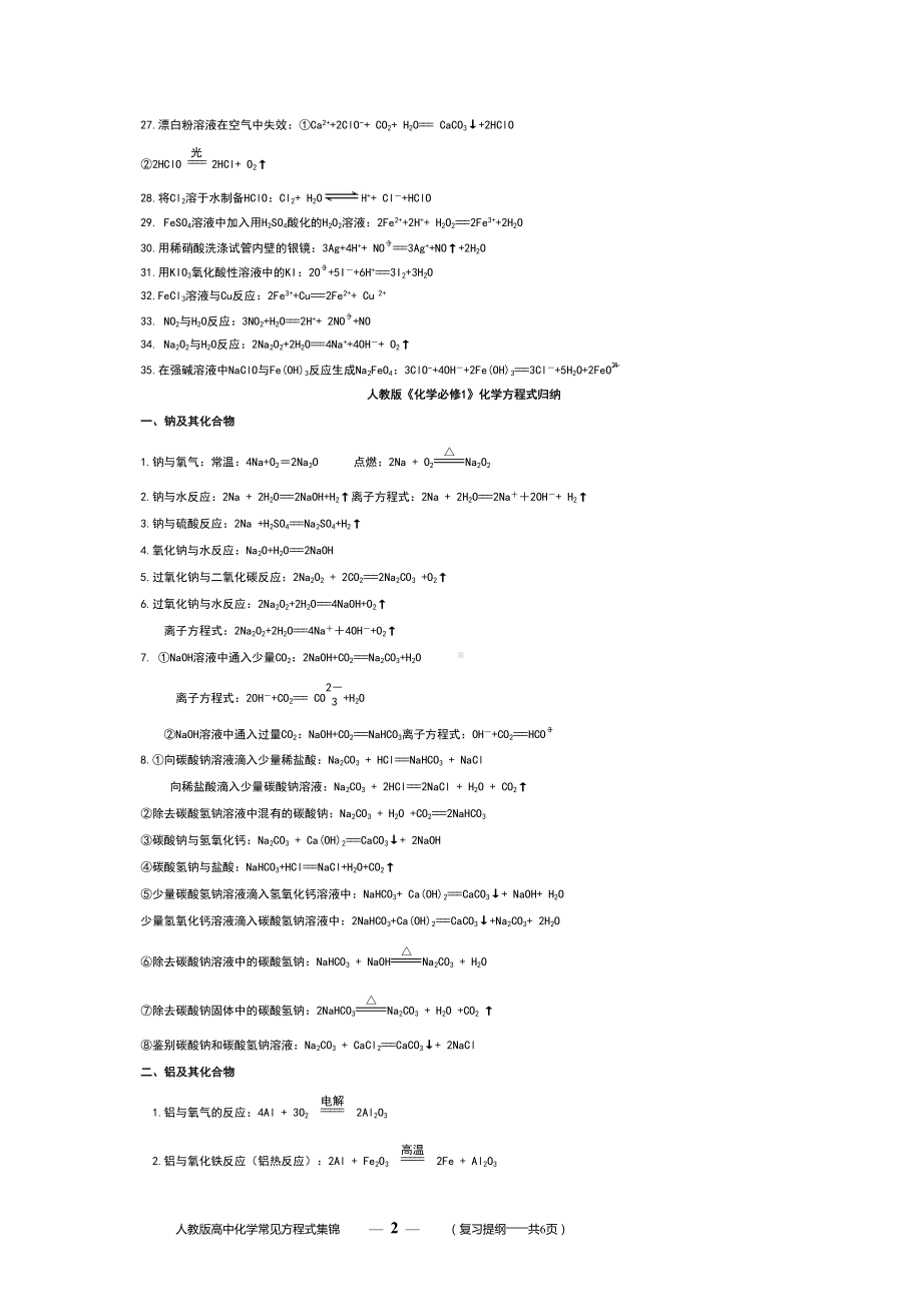 高中常见必背化学方程式(DOC 6页).doc_第2页