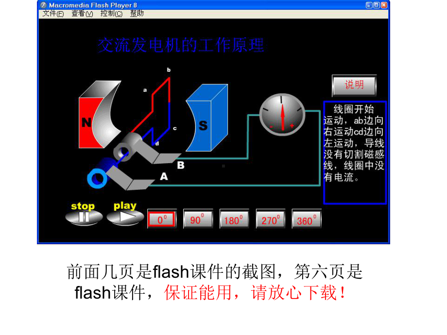 交流发电机工作原理flash动画演示教学课件.ppt_第1页