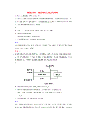 高考化学一轮复习(试题-解析)特色训练5-新型电池的开发与利用-新人教版(DOC 5页).doc