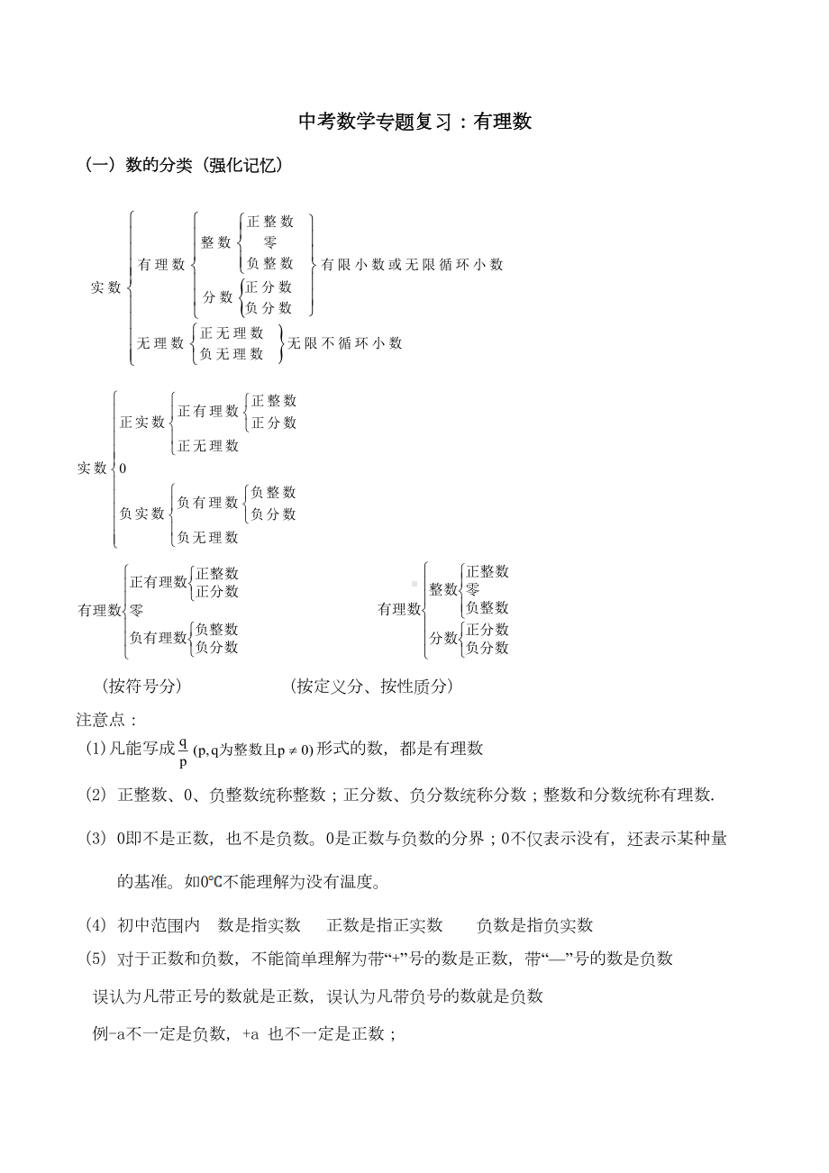 有理数知识点典型例题习题要点(DOC 20页).doc_第1页