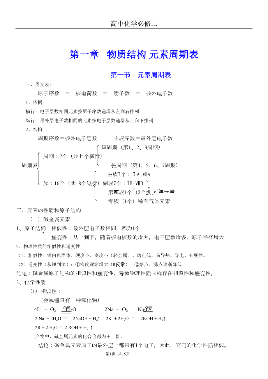 高中化学必修二全册知识点总结(DOC 17页).doc_第1页