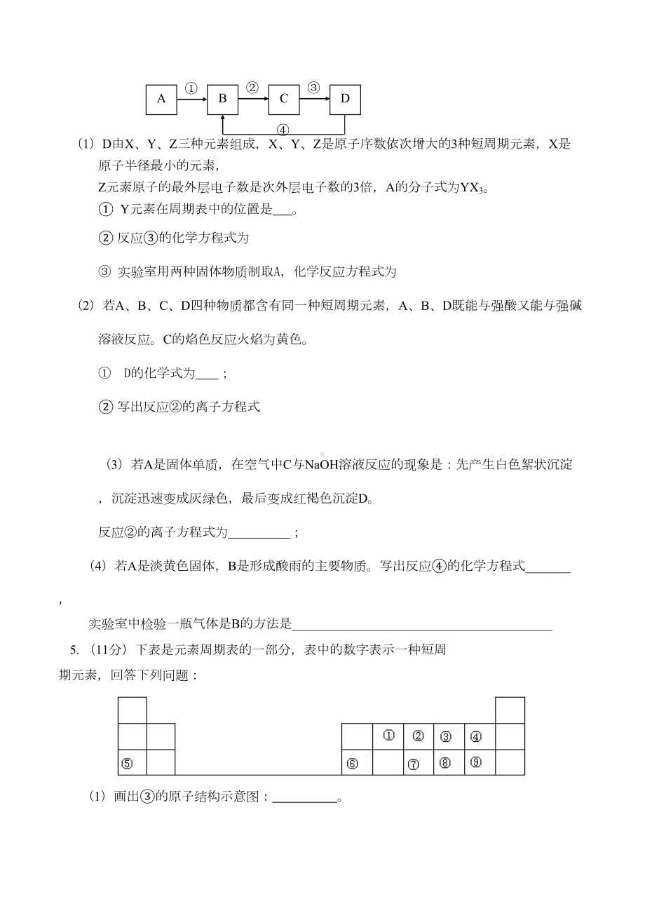 高中化学会考推断测试题1学业水平考试无机推断题1(DOC 6页).doc_第3页