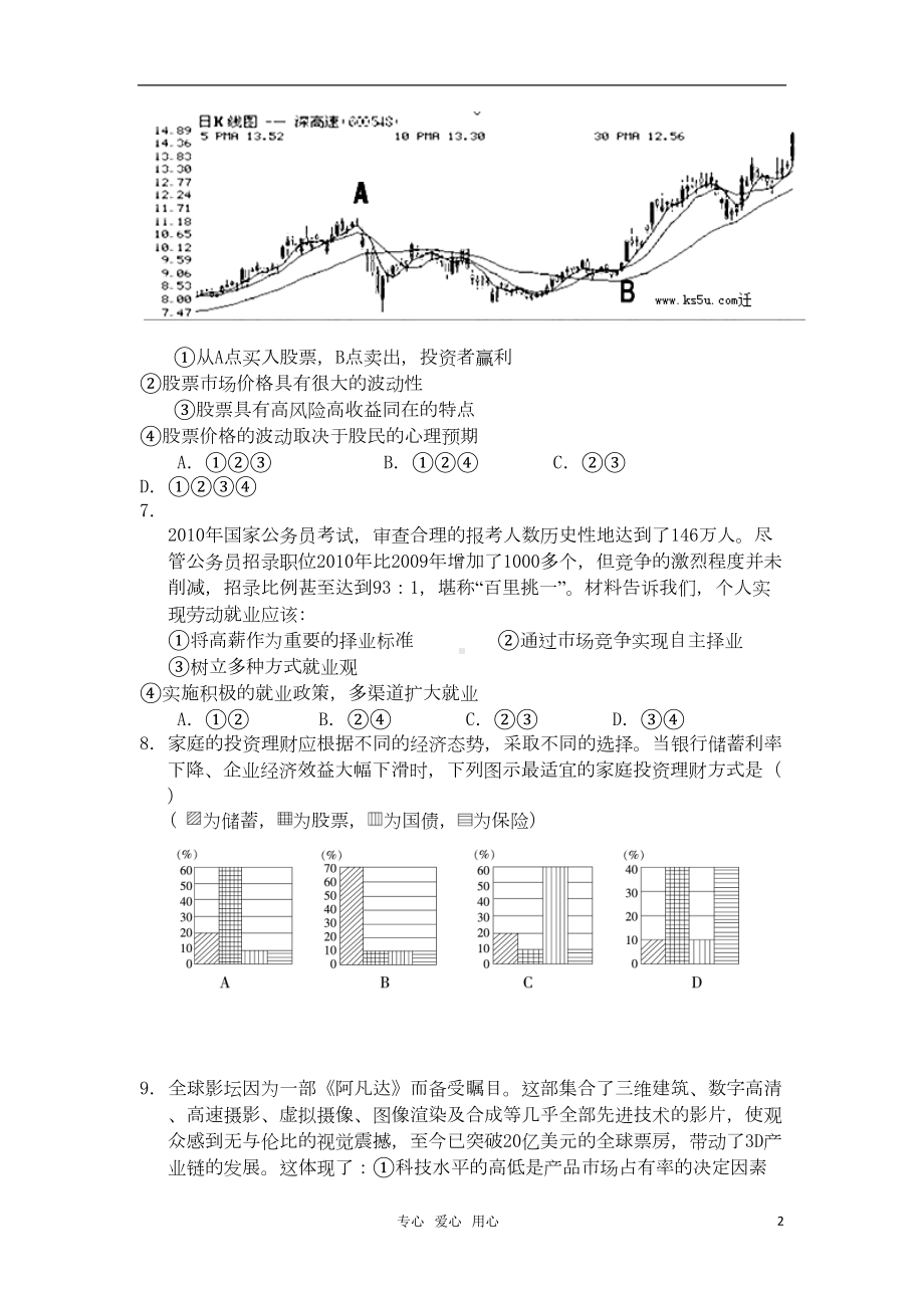 高中政治-经济生活第二单元测试题-必修1(DOC 8页).doc_第2页