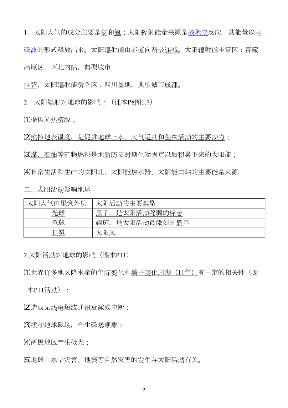 高中地理必修一完整笔记整理汇成汇总(DOC 22页).doc_第2页