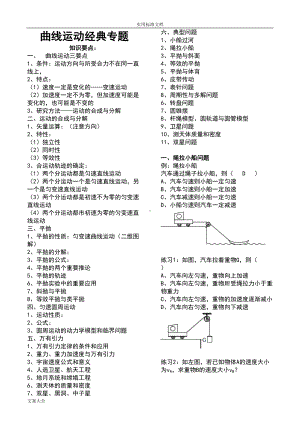 曲线运动经典专题复习(DOC 9页).doc