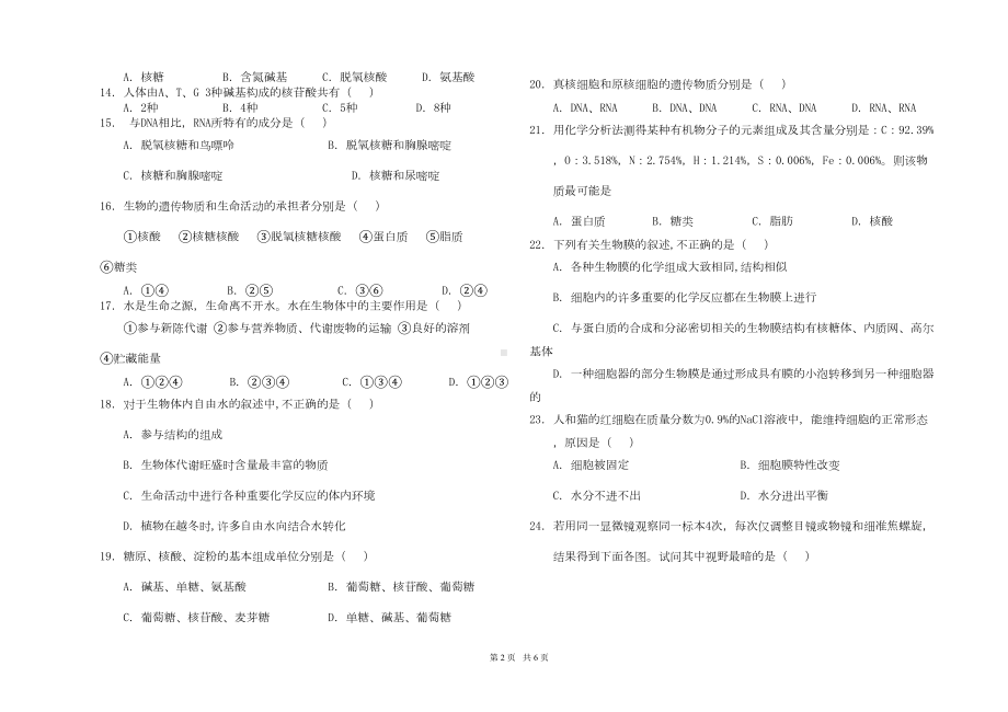 高二生物试题(理)(DOC 4页).doc_第2页