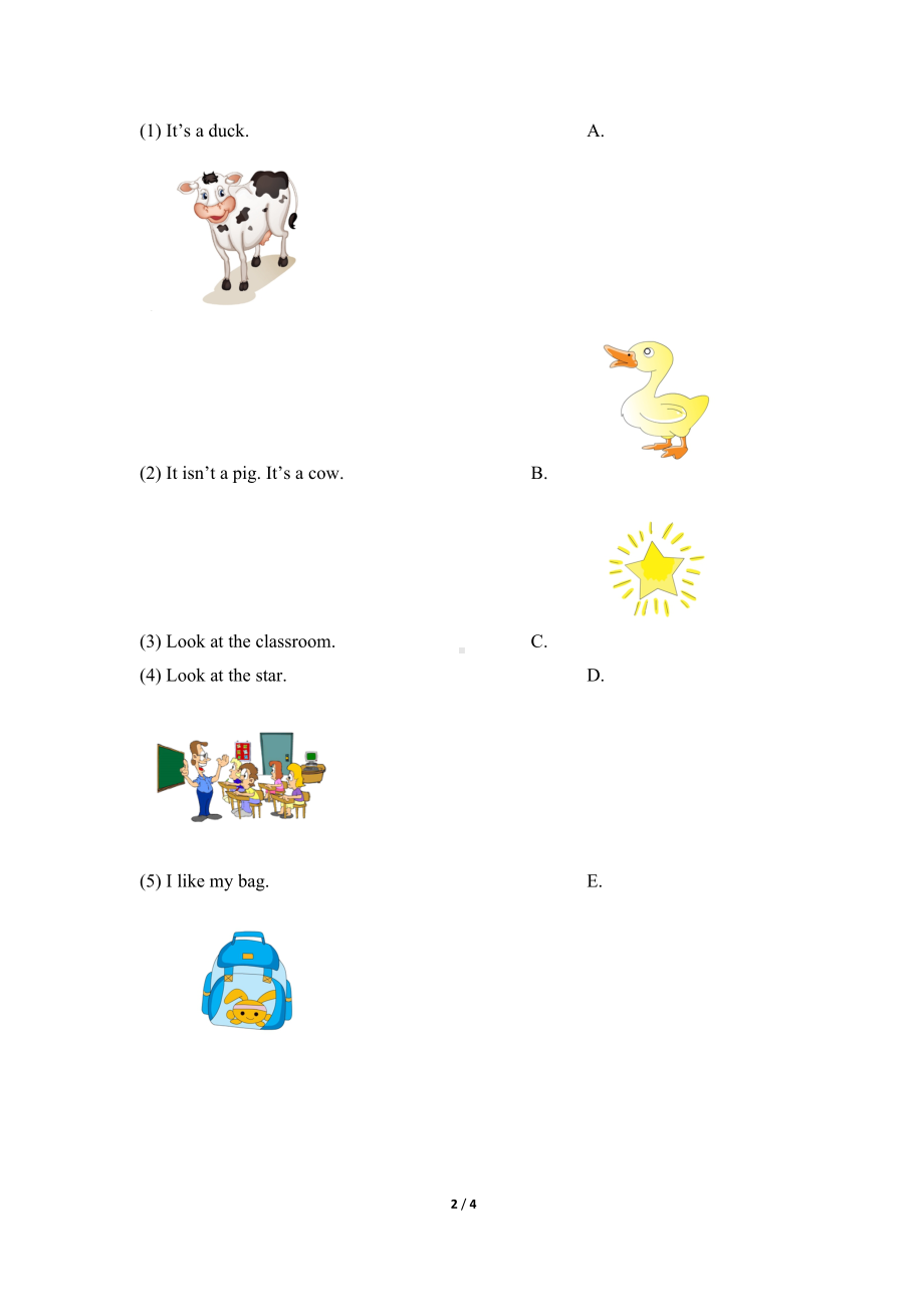 闽教版四年级英语上册Unit1-单元测试卷(DOC 4页).doc_第2页