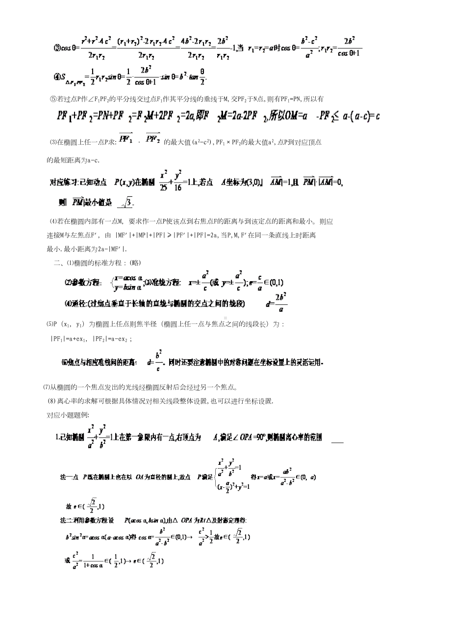 高考数学中圆锥曲线重要结论的最全总结(DOC 16页).doc_第2页