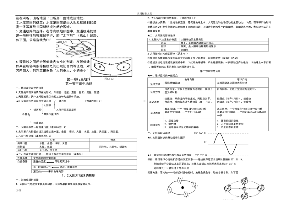 高中地理必修一(鲁教版)知识点总汇编(DOC 10页).doc_第3页