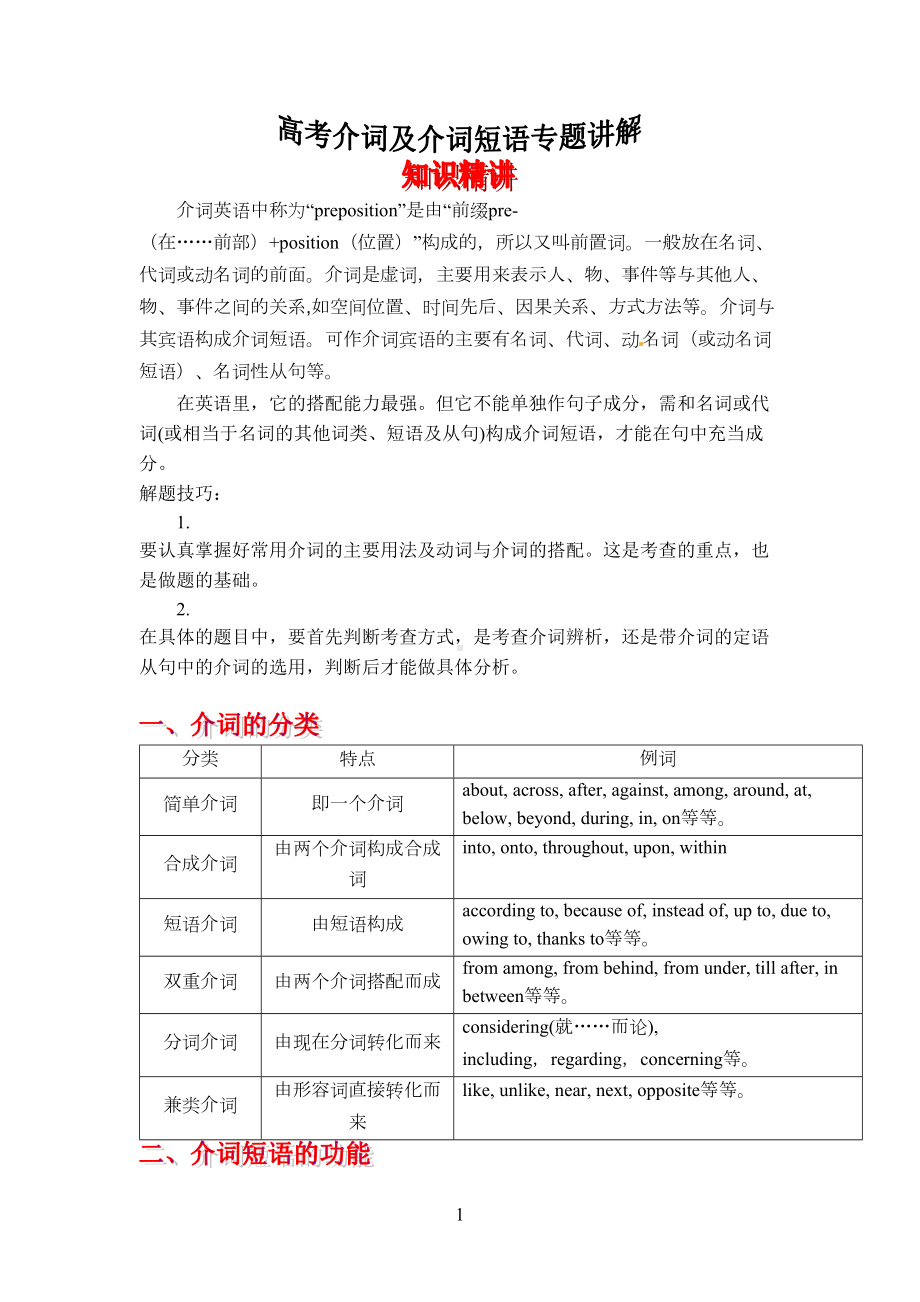 高考介词及介词短语专项讲解(DOC 17页).doc_第1页