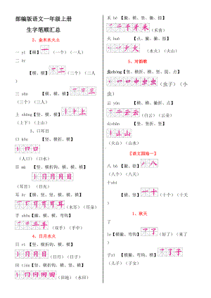 部编版语文一年级上册生字笔顺汇总(DOC 6页).doc