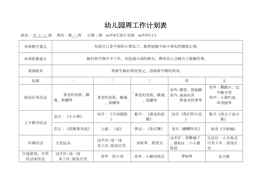 幼儿园中班周计划表-(2)(DOC 17页).doc_第1页