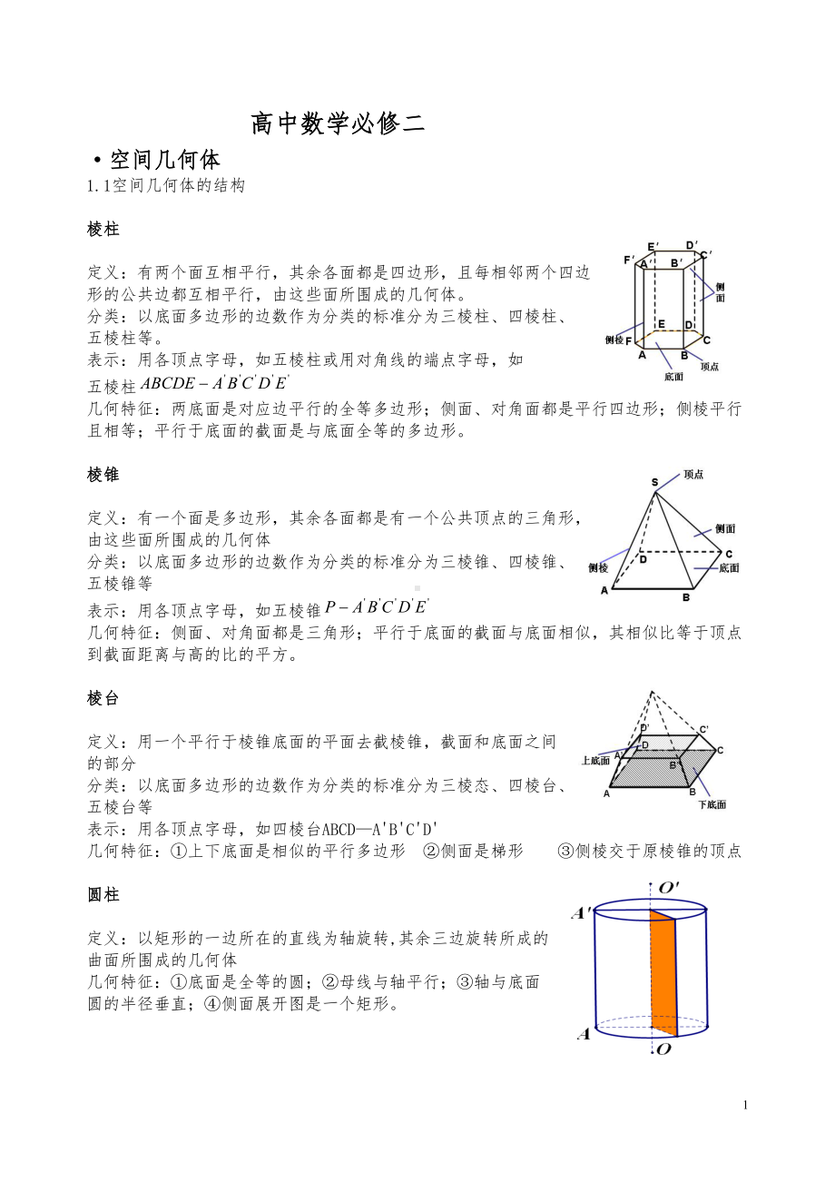 高中数学必修2知识点总结归纳整理(DOC 10页).doc_第1页