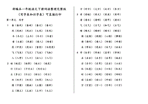 部编版一年级语文下册词语整理(写字表和识字表)完整版(DOC 18页).doc