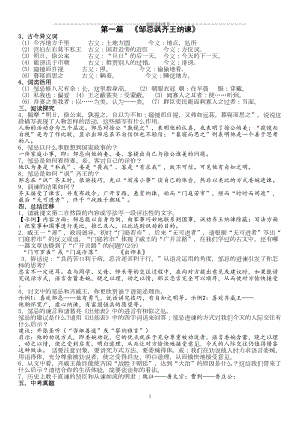 邹忌讽齐王纳谏中考试题整理精编版(DOC 5页).doc