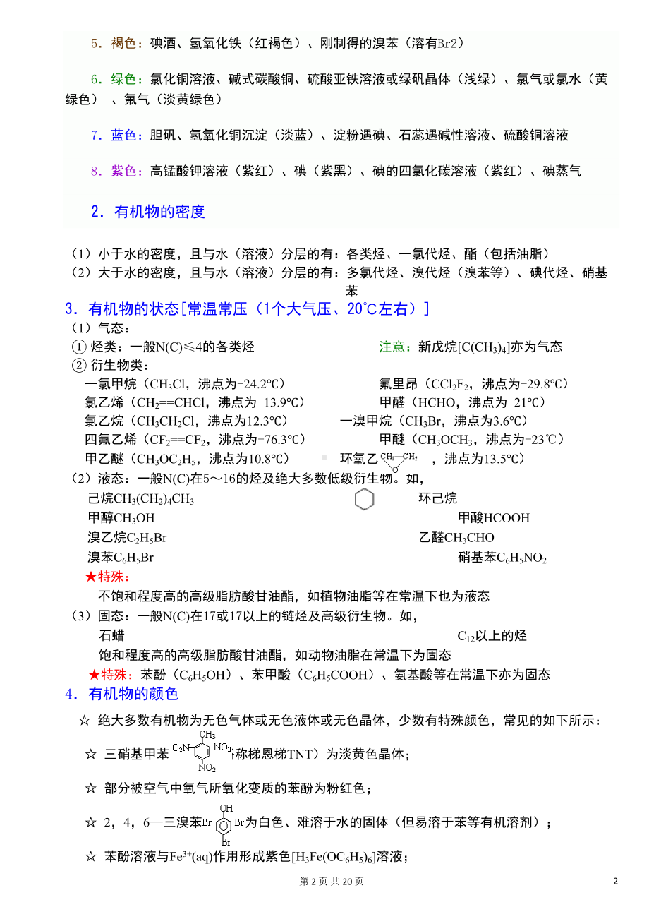 高中有机化学推断题解题方法和相关知识点全总结(DOC 20页).doc_第2页