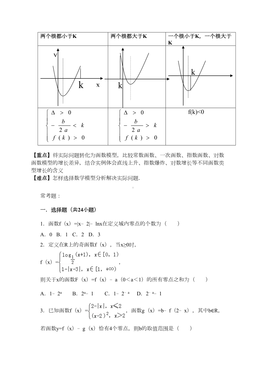 高中数学函数的应用知识点归纳与常考题型专题练习(附解析)(DOC 59页).doc_第3页