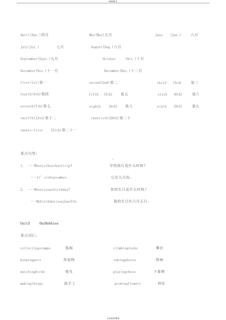 重大版小学英语六年级上册复习资料(DOC 4页).docx_第2页