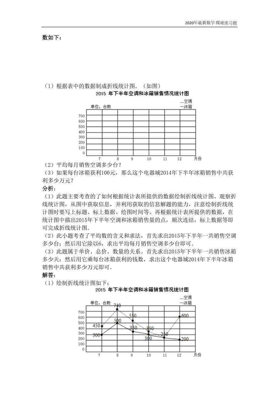 西师大版数学五年级下册《第6单元-折线统计图》练习题含答案(DOC 5页).docx_第2页