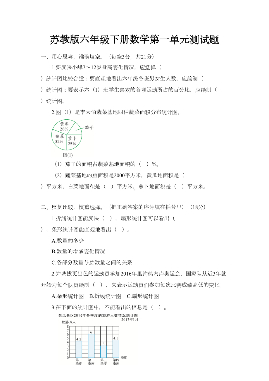 苏教版六年级下册数学第一单元测试题(DOC 5页).doc_第1页