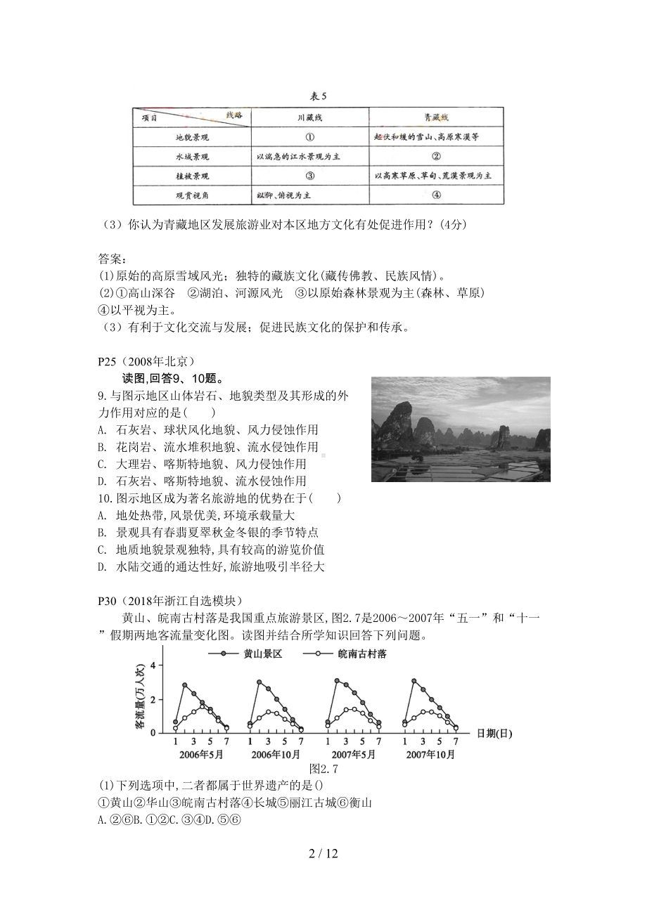 旅游地理高考试题(DOC 12页).doc_第2页