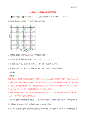 高考化学试题分项解析专题11水溶液中的离子平衡(DOC 21页).doc