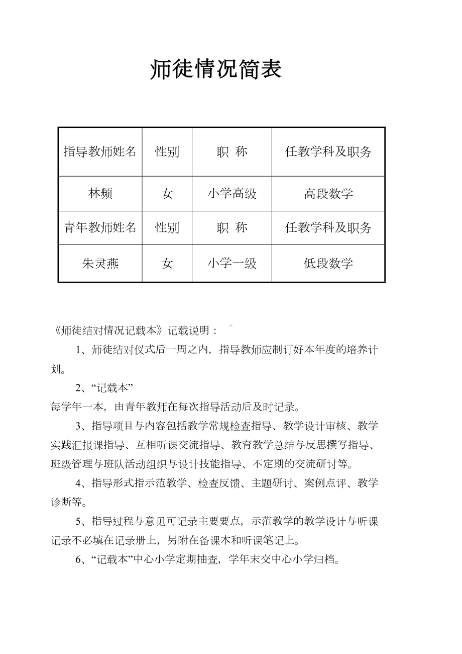 青蓝工程记录册-师徒结对计划-小学-教育(DOC 36页).doc_第2页