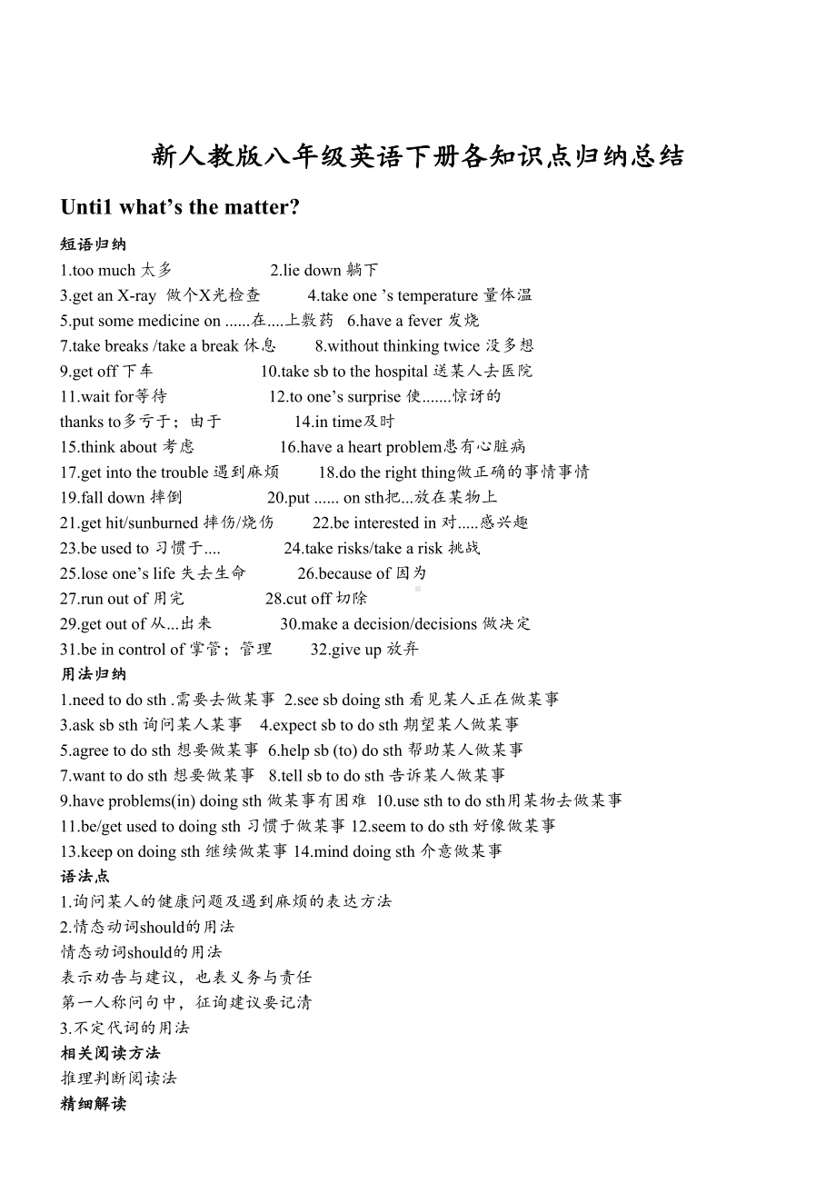 新人教版八年级英语下册知识点归纳总结(DOC 12页).doc_第1页