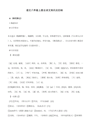 苏教版语文八年级上册古诗文知识点归纳(DOC 19页).doc