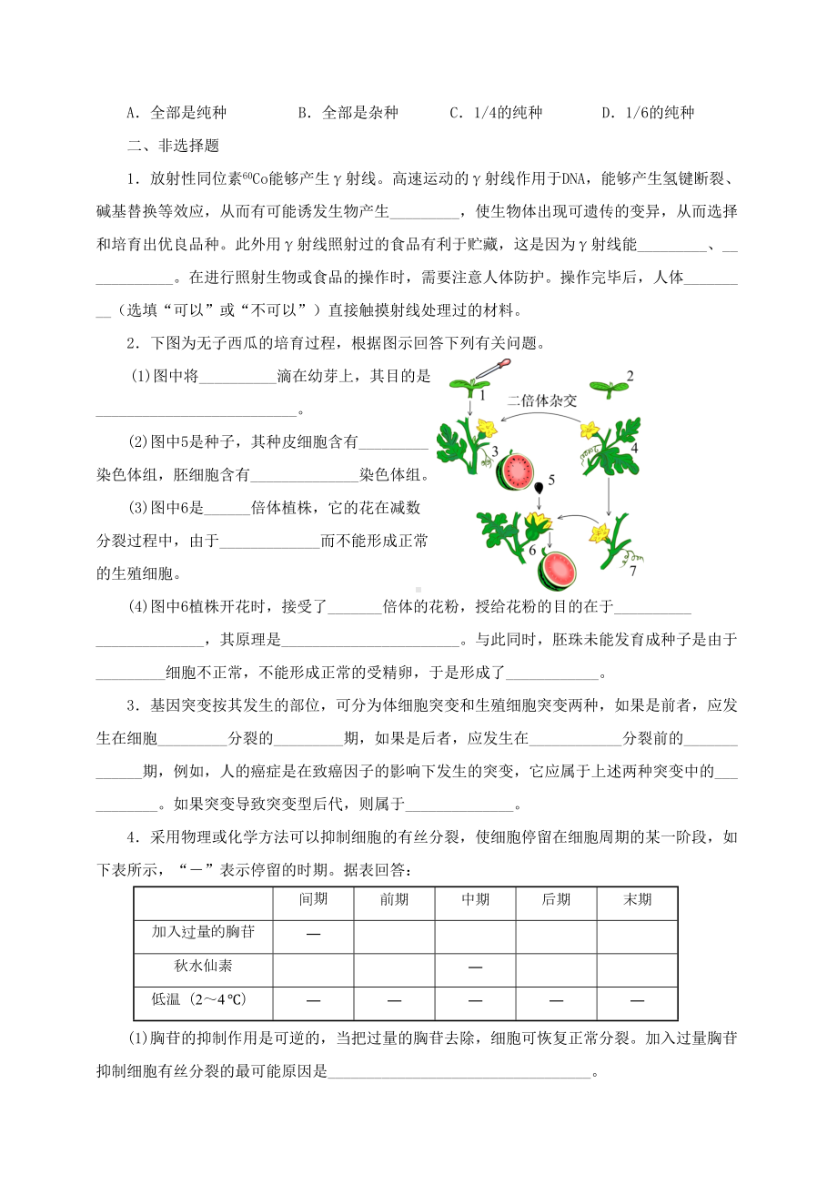 高中生物-必修二-基因突变及其他变异测试题及答案(DOC 6页).doc_第3页