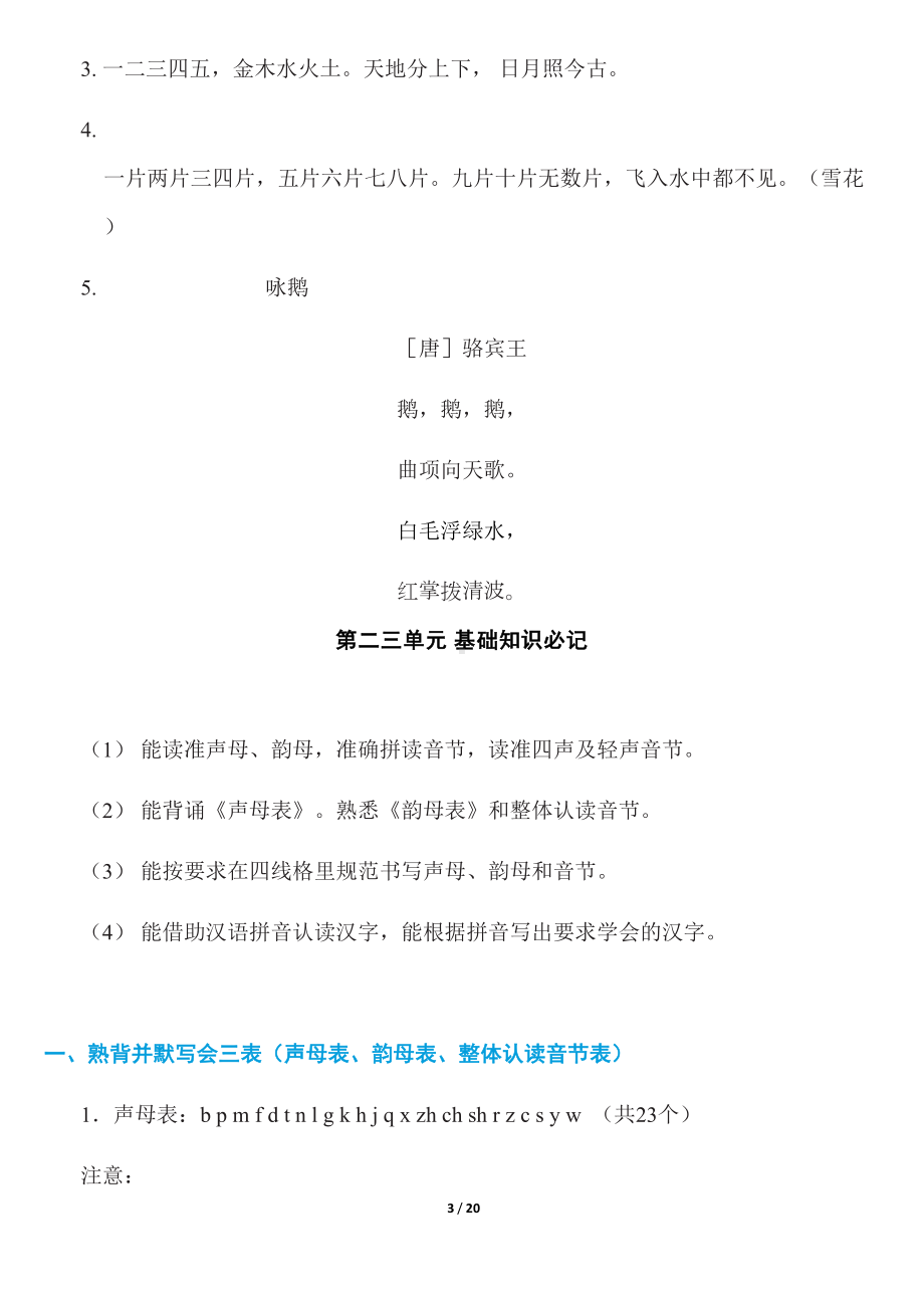 部编版语文一年级上册知识考点梳理汇总(全册)(DOC 20页).docx_第3页