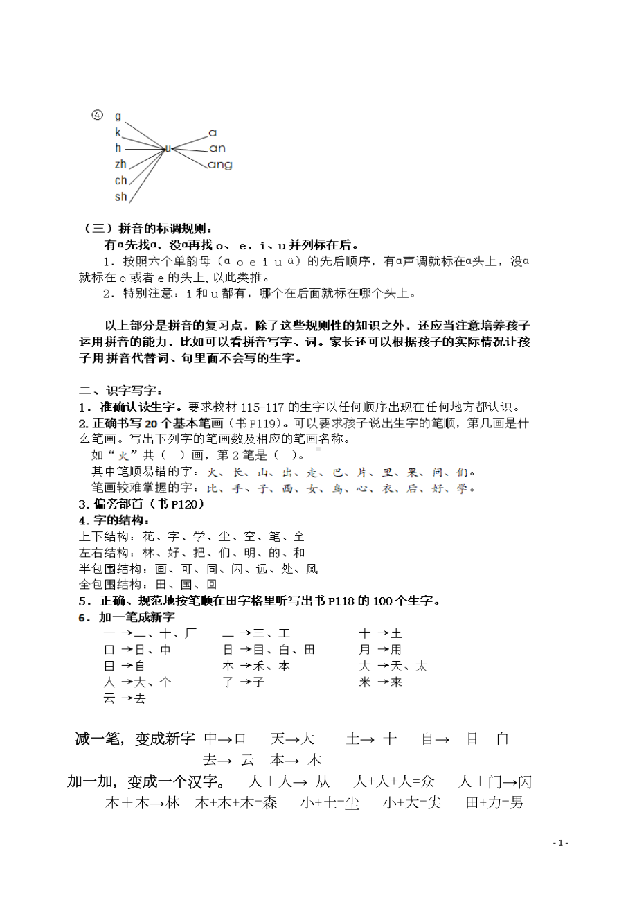 统编版语文一年级上册期末复习知识点汇总(DOC 13页).doc_第2页